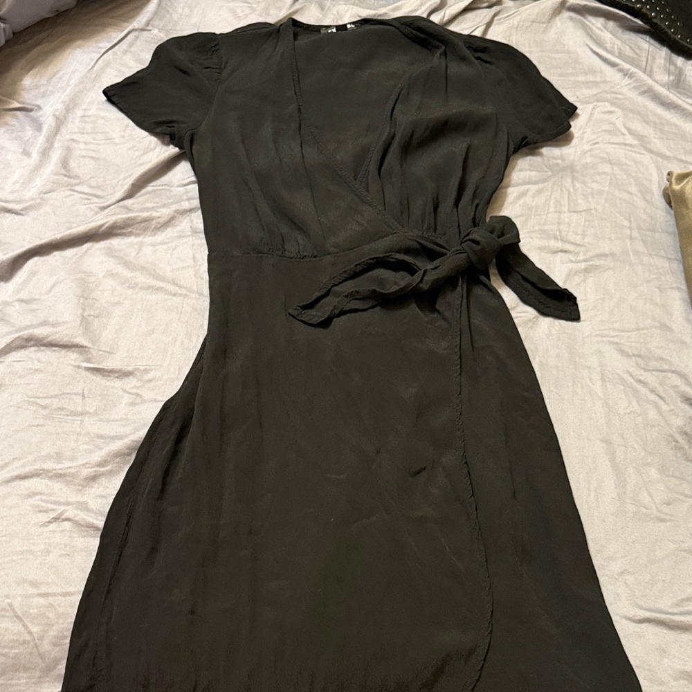 Express Black Midi Wrap Dress